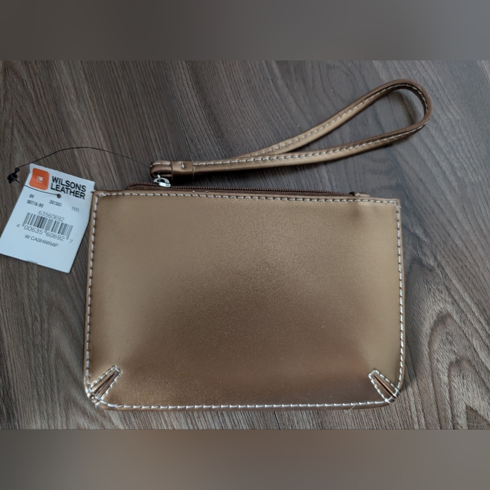 Wilsons Leather Metallic Gold Wristlet